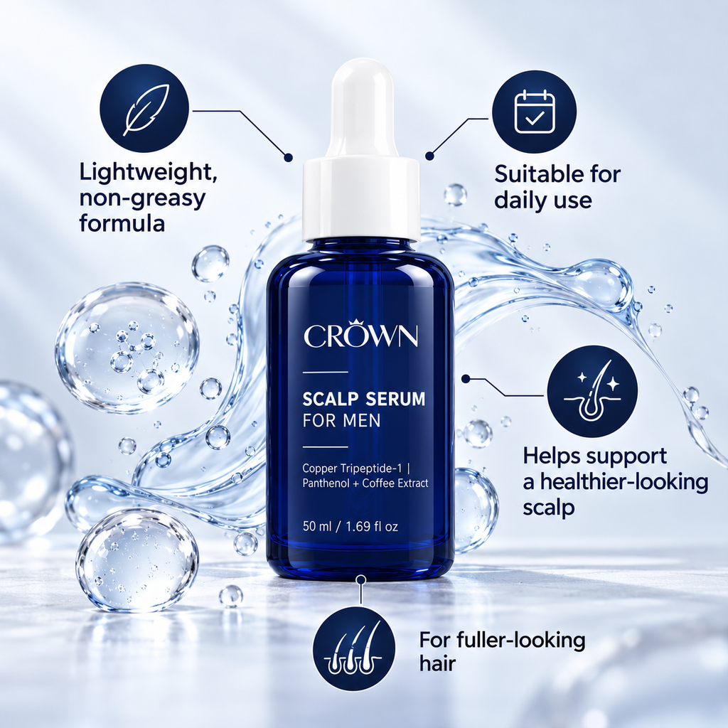 CROWN Scalp Serum: lightweight, non-greasy formula for daily use