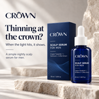CROWN Scalp Serum for Men, 50 ml bottle and box